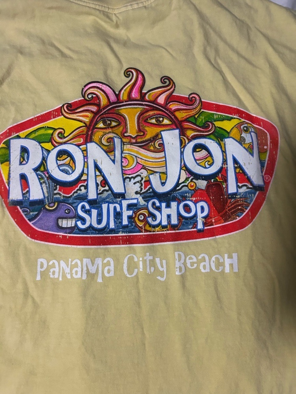 Ron Jon Surf Shop Tshirt Comfort Colors Yellow Panama City Sz L - Picture 11 of 12